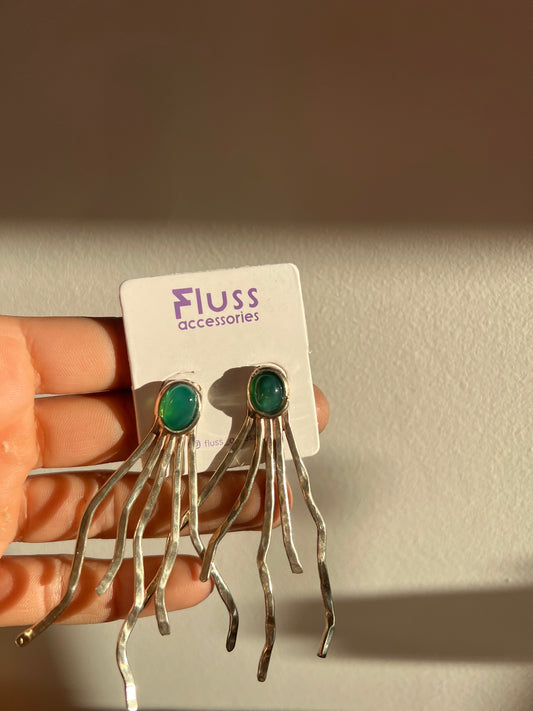 Caravanas ramitas con ágata