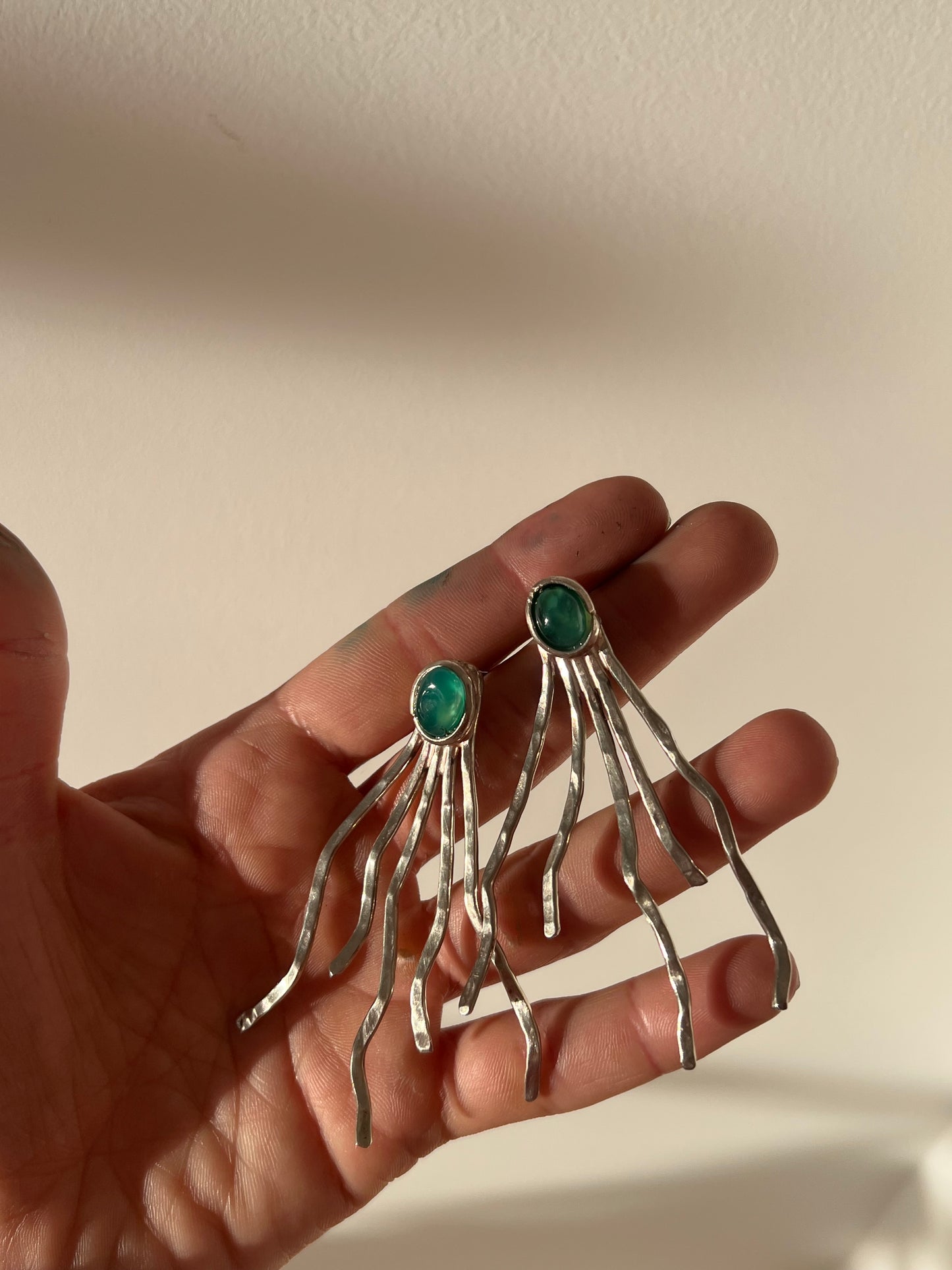 Caravanas ramitas con ágata