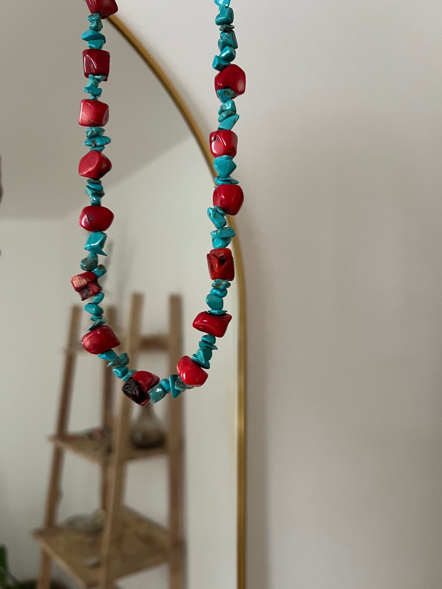 Collar daily coral y turquesa