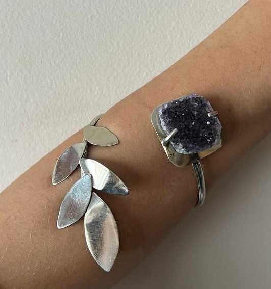 Brazalete alpaca con amatista